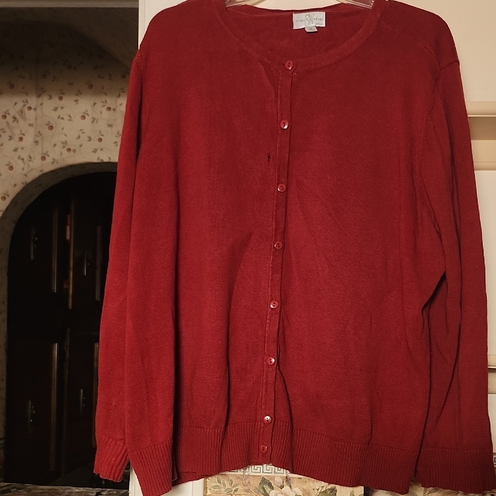 Charter Club Red Cardigan Sweater